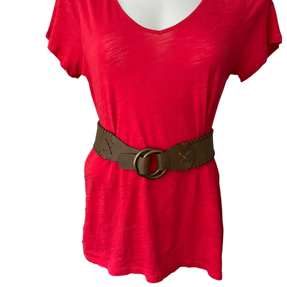 Another Line Inc Wide Hipster Leather Belt, Sz M
